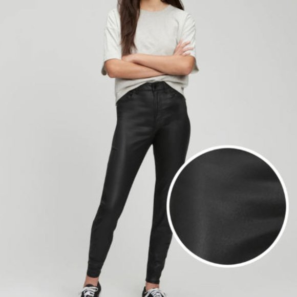 Gap Teen Girls Sky High Coated Black Jeans - Picture 1 of 9